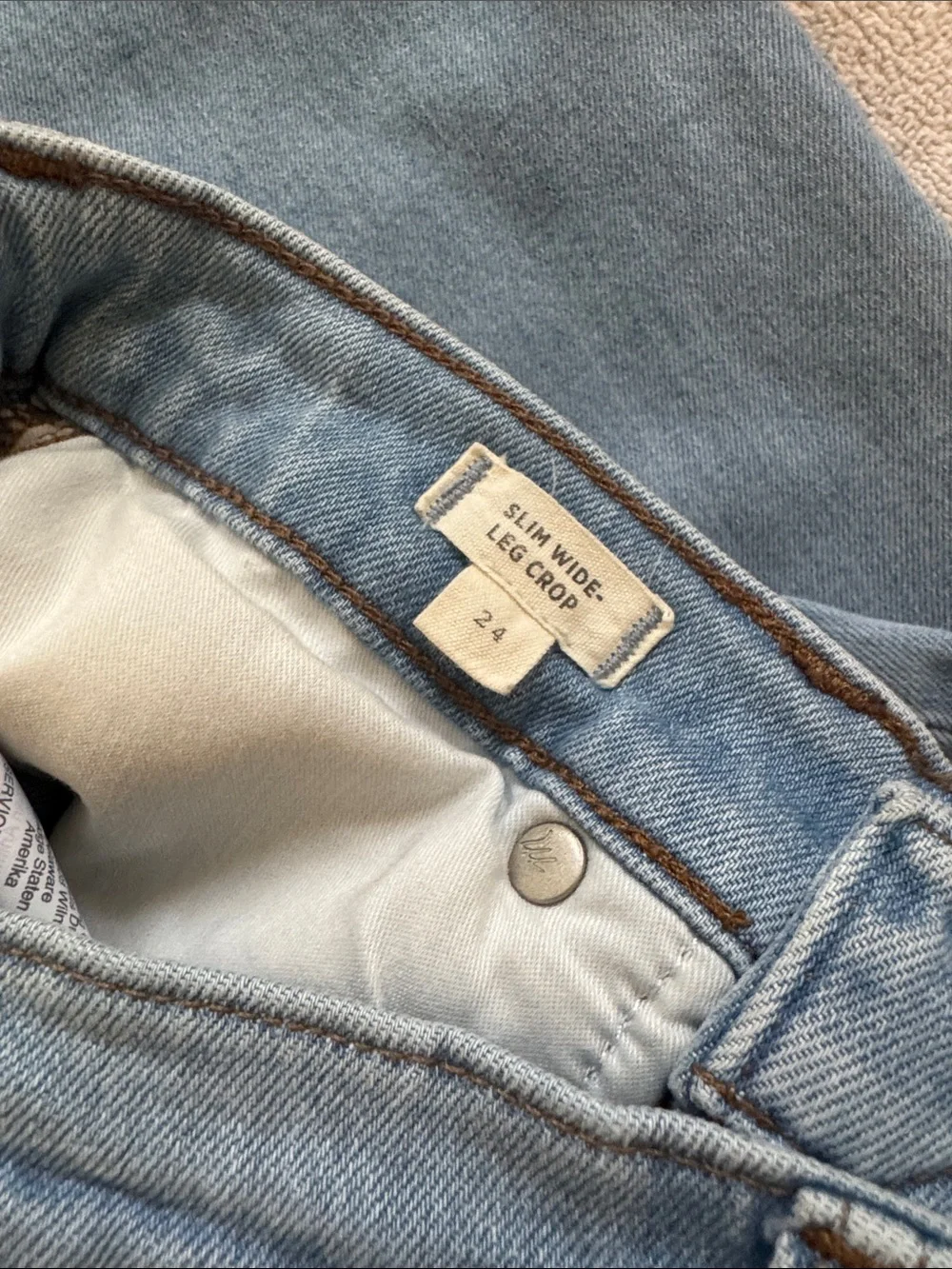 Madewell Slim Wide Leg Crop Light Blue Wide Leg Jeans Size 24 - Picture 4 of 7